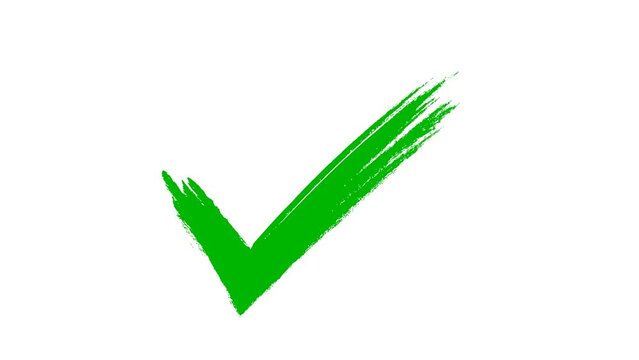 Green Tick Mark Animation Motion Graphics Video Footage with Alpha Channel.