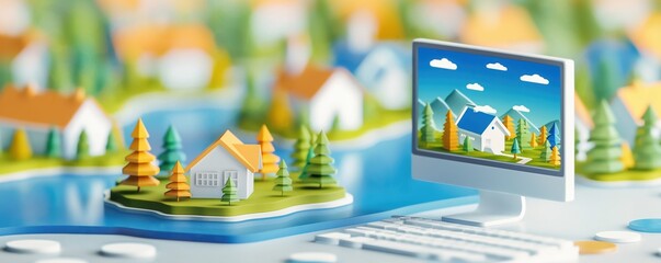 Business analyzing rising water expenses on a computer, corporate utilities, cost management