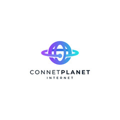 connection and internet logo with globe accent