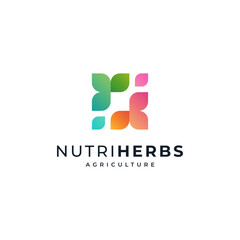 colorful plant nutrition logo with leaves accents