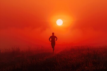 People running against the sun