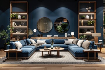 Living room and sofa, dark sample room