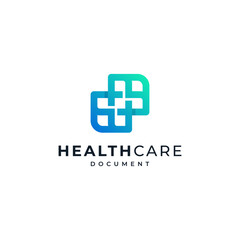 Fototapeta premium cross and document for health and knowledge logos