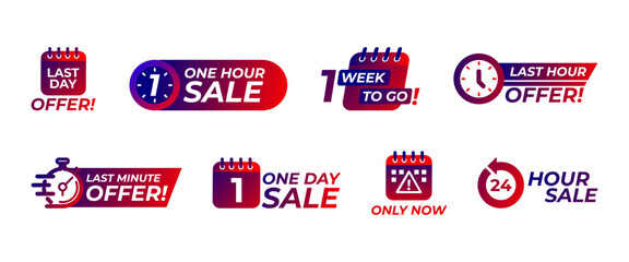 Best deal badge and limited special promotions, including last minute offers and one day sales in vector icon format.