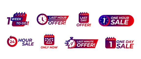 Business special promotions highlighted with sale countdown badges and best deal banners in vector format.