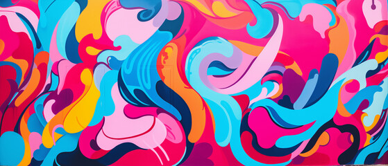 Bold Graffiti Art with Vibrant Colors and Flowing Shapes
