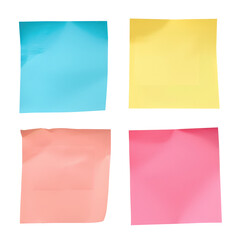 set of sticky notes isolated on transparent background Remove, Clipping Path