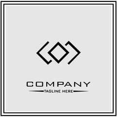 abstract logo design, black and white geometric technology icon