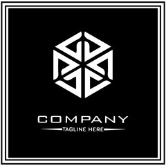 Fototapeta premium abstract logo design, black and white geometric technology icon