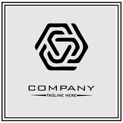 abstract logo design, black and white geometric technology icon