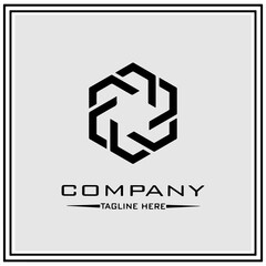 abstract logo design, black and white geometric technology icon