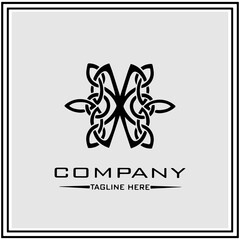 abstract logo design, black and white geometric technology icon