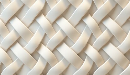 seamless geometric pattern in white and beige hues, featuring an intricate interwoven design creating a visually appealing texture.