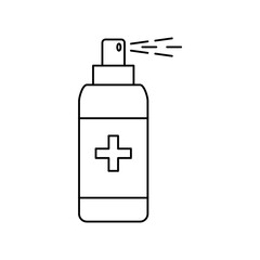 Obraz premium Hand sanitizer spray line icon. simple flat black trendy style illustration for web and app on white background..eps