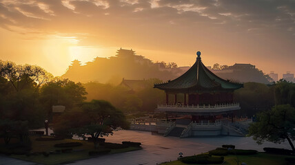 Ancient pagoda stands tall izing Beijings history, AI Generative.