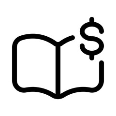 book investment icon with line style, perfect for user interface projects