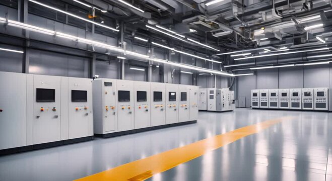 Electrical control cabinet substation room in factory