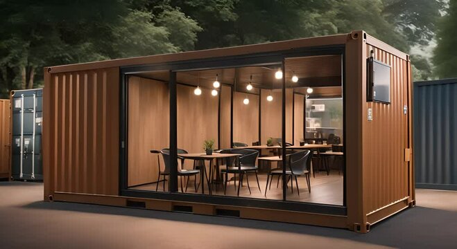 The appearance of the cafe container is minimalist and calm