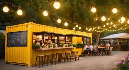 The appearance of the cafe container is minimalist and calm