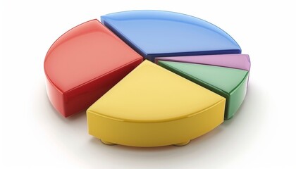Obraz premium 3D Colorful Pie Chart