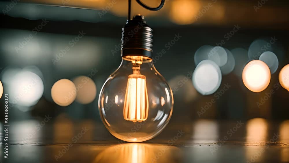 Aufkleber light bulb on table generative ai
