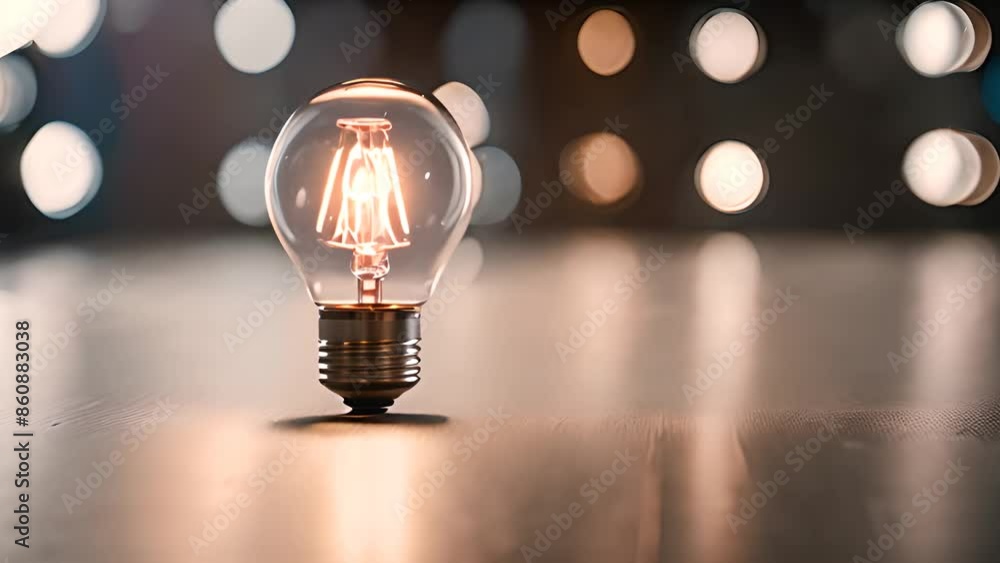 Poster lightbulb on table generative ai