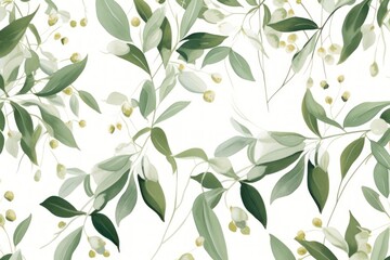 Art printing leaves pattern plant green.