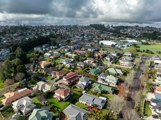 Residential houses in the suburb district of Manukau, Auckland, New Zealand.