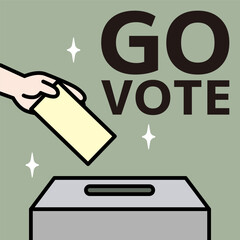 投票箱に投票する様子のベクターイラスト