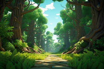 Obraz premium Forest tree landscape outdoors.