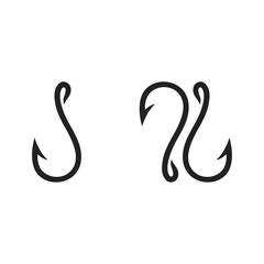 abstract vector design logo, modern template, simple symbol, logo, fishing hook icon