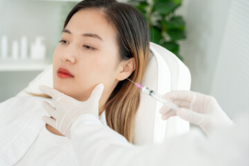 Cosmetic surgery, skin whitening injection, filler injection, Skin reface, beautiful Asian girls...