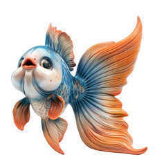 Obraz premium blue and orange happy fish 