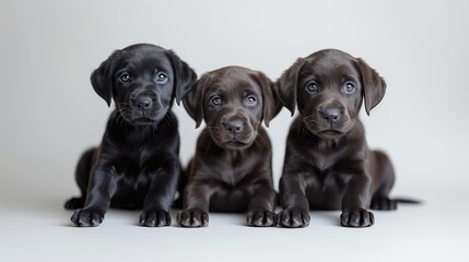 Obraz premium Adorable Puppies Posing in Studio on White Background