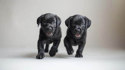 Obraz premium Adorable Puppies Posing in Studio on White Background