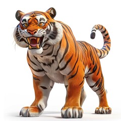 Obraz premium create a stylish 3D cartoon Tiger image with a white background