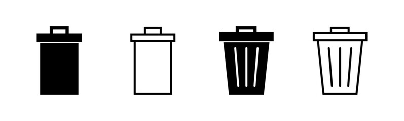 Trash icon set. trash can icon. delete icon vector. garbage