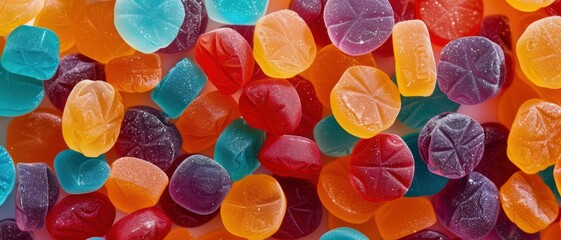 Colorful Assorted Gummy Candies Close-Up with Vibrant Colors and Textures © FoxGrafy