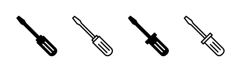 Screwdriver icon set. tools icon vector