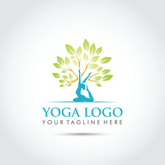 Yoga Logo Template. Vector Illustrator
