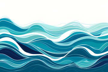 Fototapeta premium Abstract Blue Wave Pattern with Light Accents