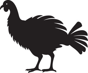 Turkey Silhouette Vector Illustration White Background