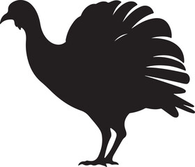Turkey Silhouette Vector Illustration White Background
