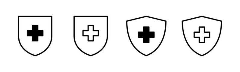 Obraz premium Health insurance icon set. Insurance health document icon