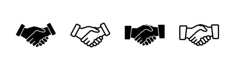 Obraz premium Handshake icon set. business handshake. contact agreement