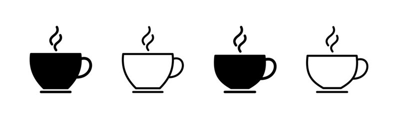Coffee cup icon set. cup a coffee icon vector.