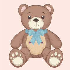 teddy bear stuffed animal vector illustration