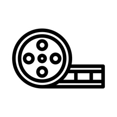 3 film reel line icon illustration vector graphic