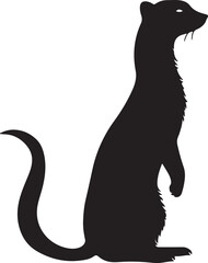 Weasel Silhouette Vector Illustration White Background