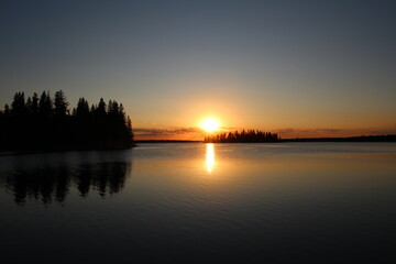 sunset over lake